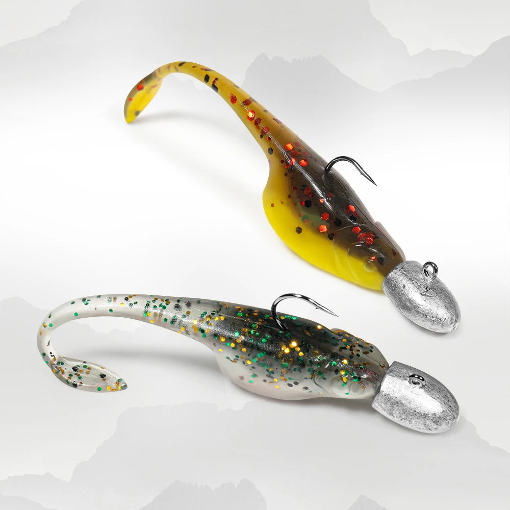 Tipo de peixe minnow shad iscas macias 5cm ajing worm isca de pesca salgueiro cauda tpr flutuante - Color A — foto 6