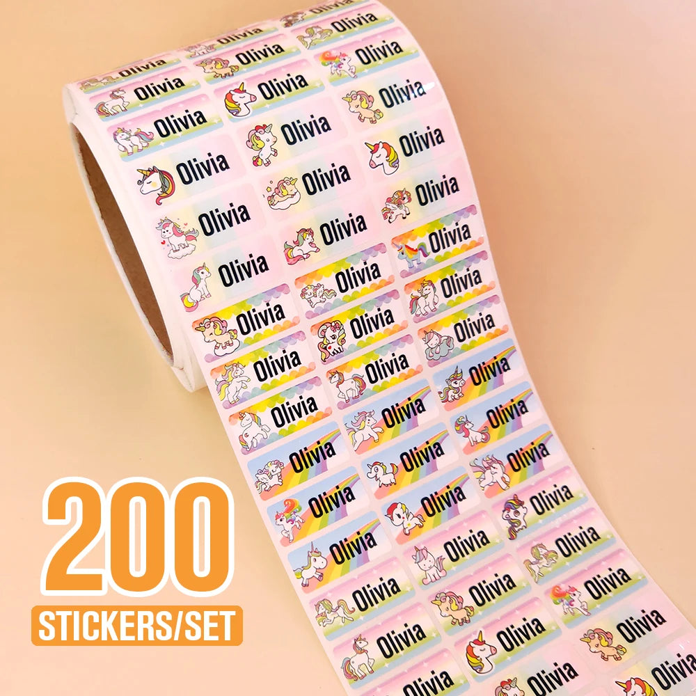 Etiqueta de nome personalizada à prova d'água, adesivos kawaii, decalques — foto 1