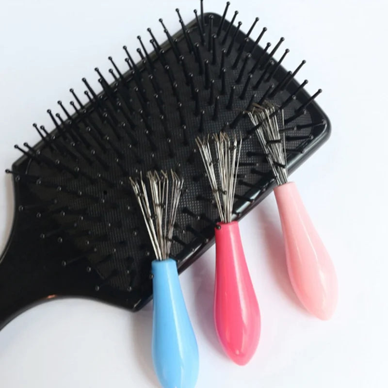 Pente de limpeza de escovas com removedor de cabelo, rosa — foto 2