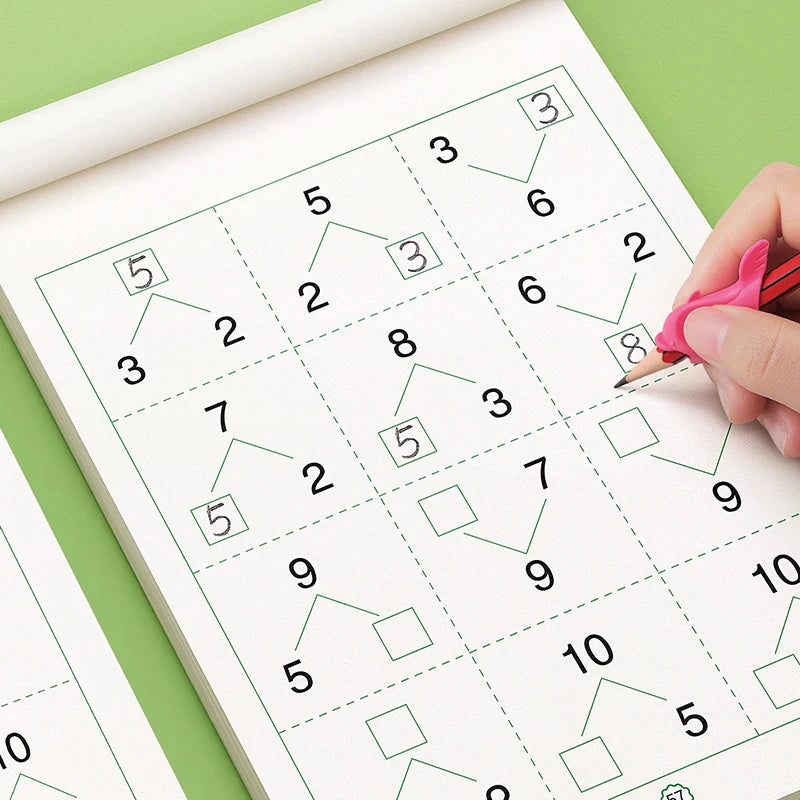 Caderno infantil de matemática manuscrita: adição e subtração dentro de 10/20 - Math---B — foto 2
