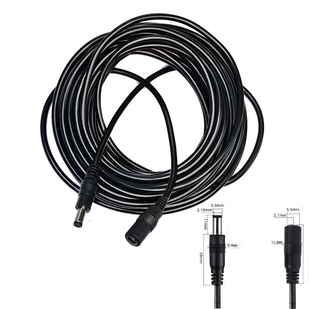DC Power Connector Cabo de Extensão, Jack Adaptador, cabo de chumbo, Feminino, Masculino Plug Externo, 10m — foto 3