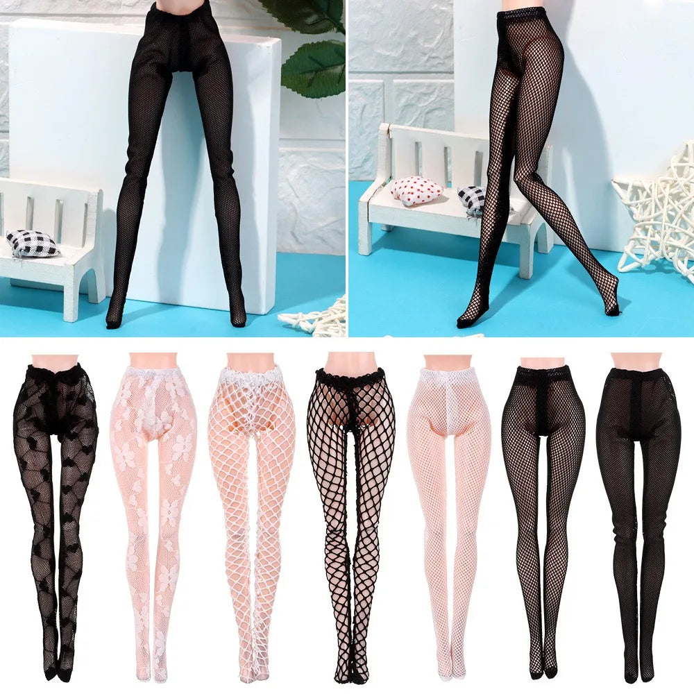 20 estilos 1/6 boneca mini meia-calça arrastão boneca meias de seda 30cm acessório boneca leggings elásticos — foto 2
