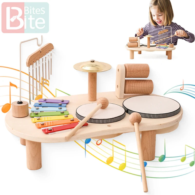 Brinquedos educativos para bebês, sinos eólicos de madeira montessori, brinquedos musicais para crianças — foto 1