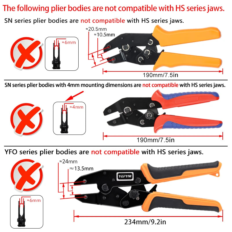 1 unidade de mandíbula para alicates de crimpagem HS para alicates de 230mm - HS-101 jaw — foto 5