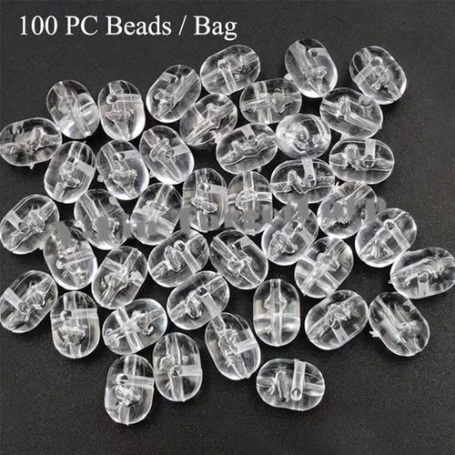 100 Brocas Transparentes de 47mm/50mm, Contas Cruzadas para Pesca, Bolas Flutuantes, Contas Duplas — foto 2