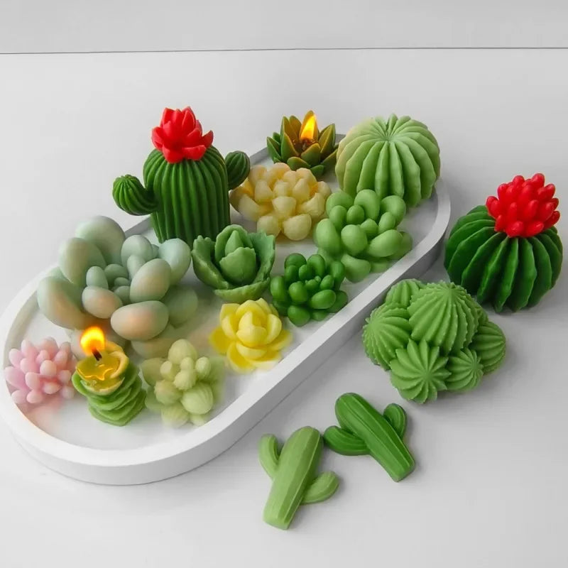 Molde de silicone em forma de cacto para velas e resina — foto 6