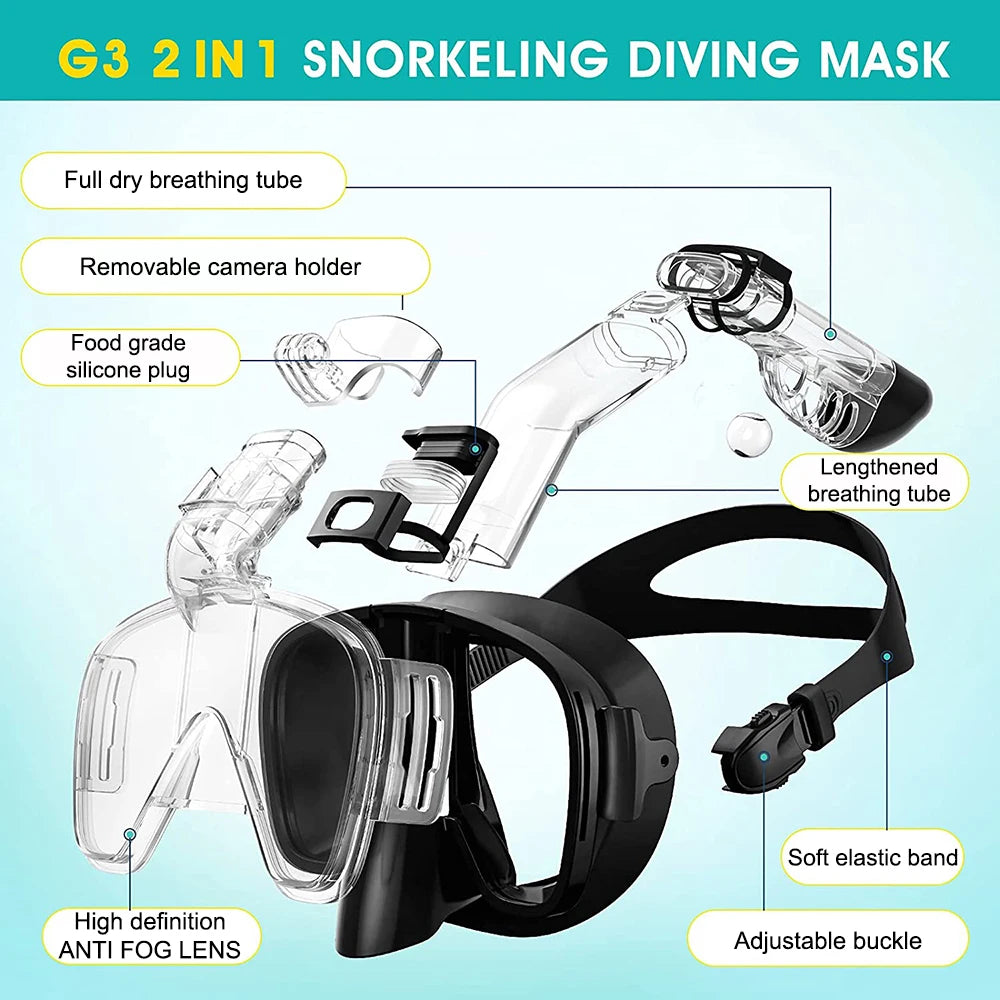 Máscara de Snorkel Meia Face Tamanho S/M Preto — foto 2