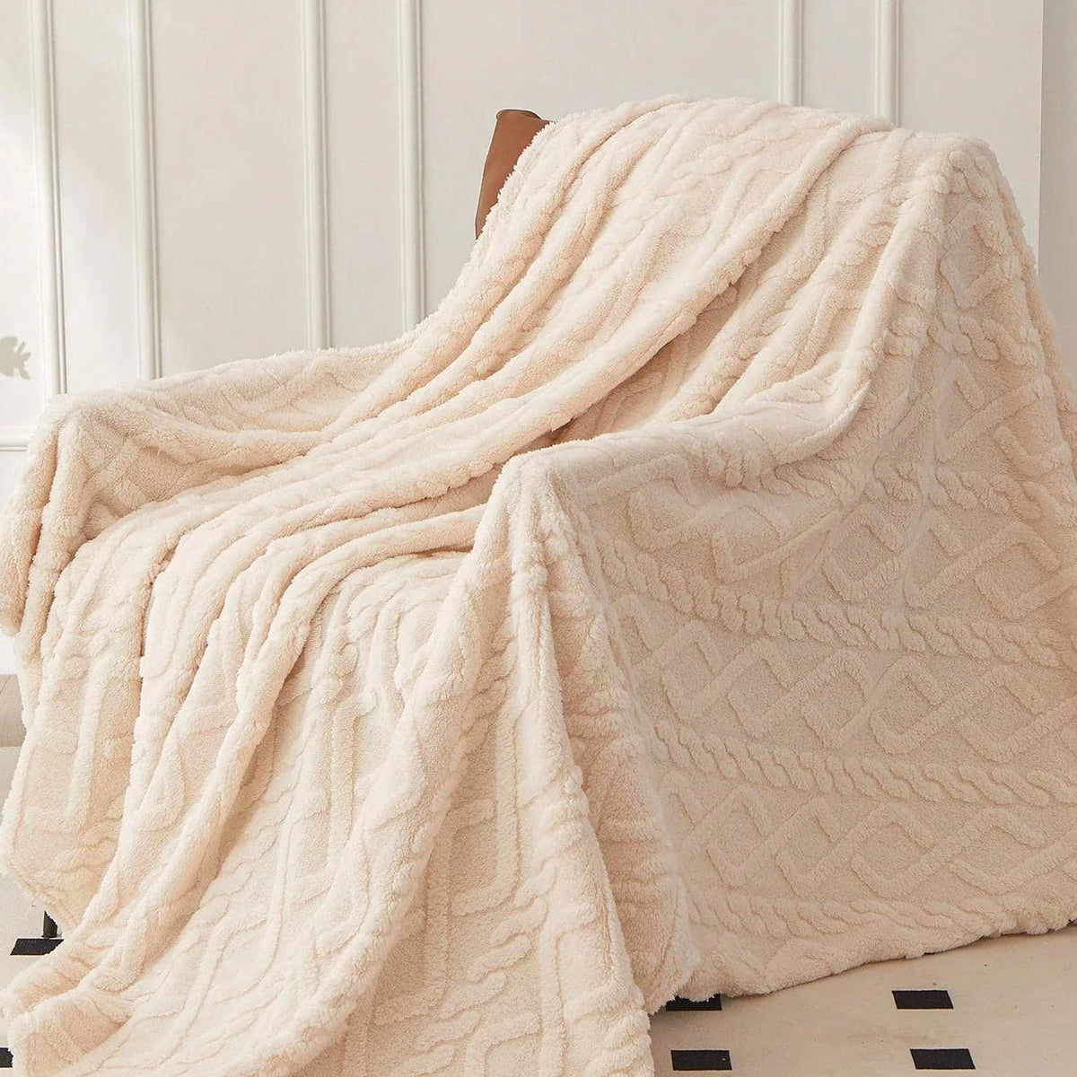 Cobertor de lã coral de camada única, cobertor leve e multiuso capa de cama, para sala de estar capa de sofá — foto 3