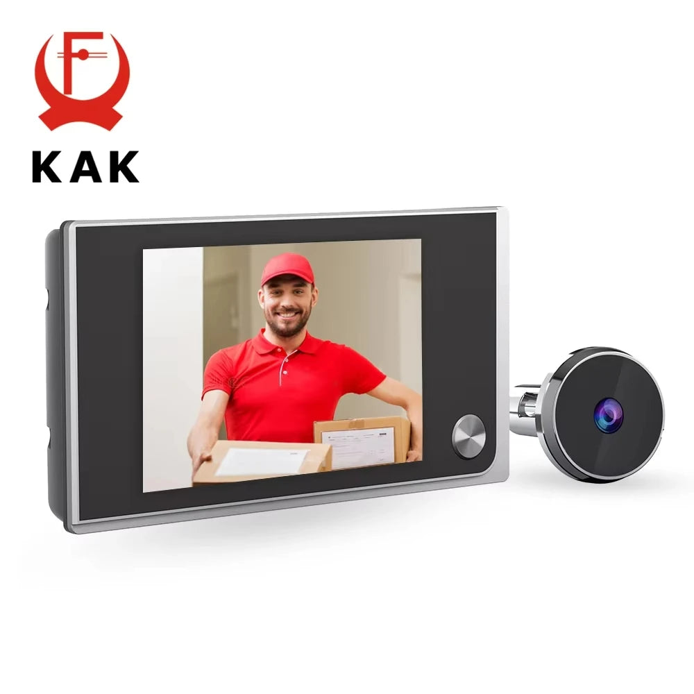 Kak 3.5 câmara olho mágico digital da porta eletrônica visor campainha 120 graus grande angular ecrã hd — foto 2