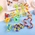 2 pçs arco-íris círculo emaranhado corda torção brinquedo fidget-terapia sensorial autismo anti estresse — foto 4