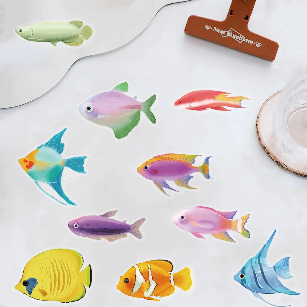 Conjunto de 50 autocolantes transparentes motivo peixe — foto 5