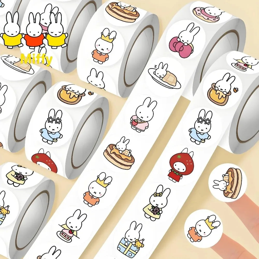 500 Adesivos Kawaii Coelho: Rolo de Adesivos de Coelho de Desenho Animado para Decoração — foto 2