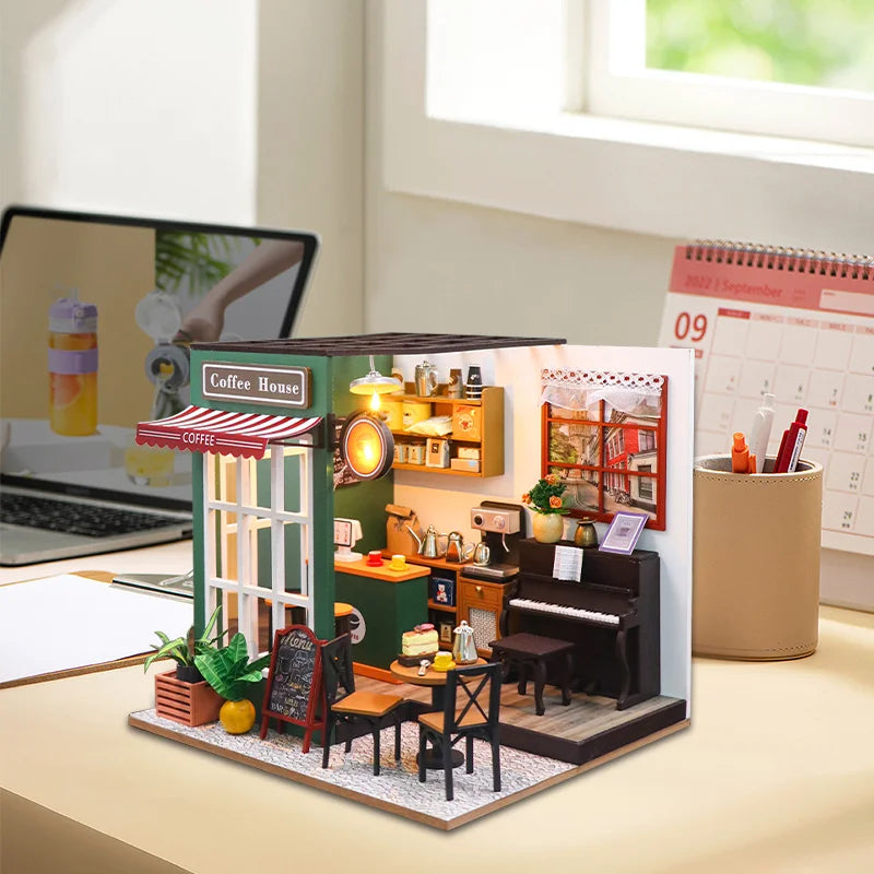Quebra-Cabeças 3D DIY de Madeira, Miniatura de Casa de Bonecas — foto 3