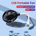Portátil pequeno ventilador usb mini ventilador de mesa de escritório silencioso para o verão ao ar - Preto — foto 8