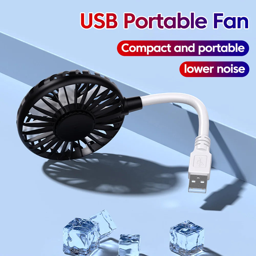 Portátil pequeno ventilador usb mini ventilador de mesa de escritório silencioso para o verão ao ar - Preto — foto 8