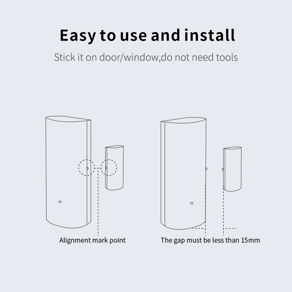 Sensor de Porta e Janela Inteligente Tuya WiFi, Detector de Contato Sem Fio para Automação Residencial — foto 3
