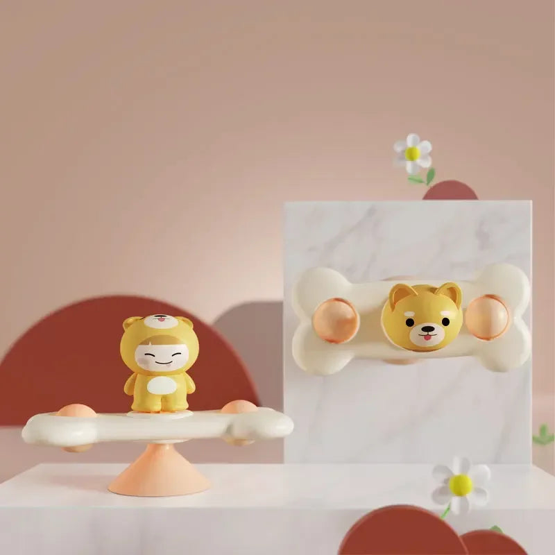 Brinquedos de banho do bebê engraçado banho otário girador ventosa dos desenhos animados chocalhos brinquedos — foto 1