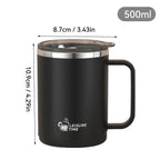 304 Parede Dupla De Aço Inoxidável Isolada Caneca De Café Com Alça Copo De Água Selado Portátil Copo Beber — foto 1