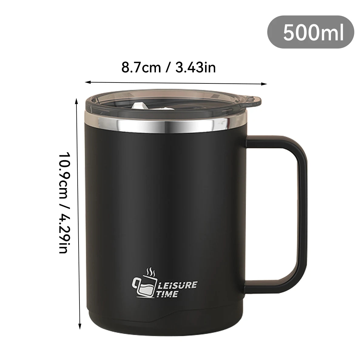 304 Parede Dupla De Aço Inoxidável Isolada Caneca De Café Com Alça Copo De Água Selado Portátil Copo Beber — foto 1