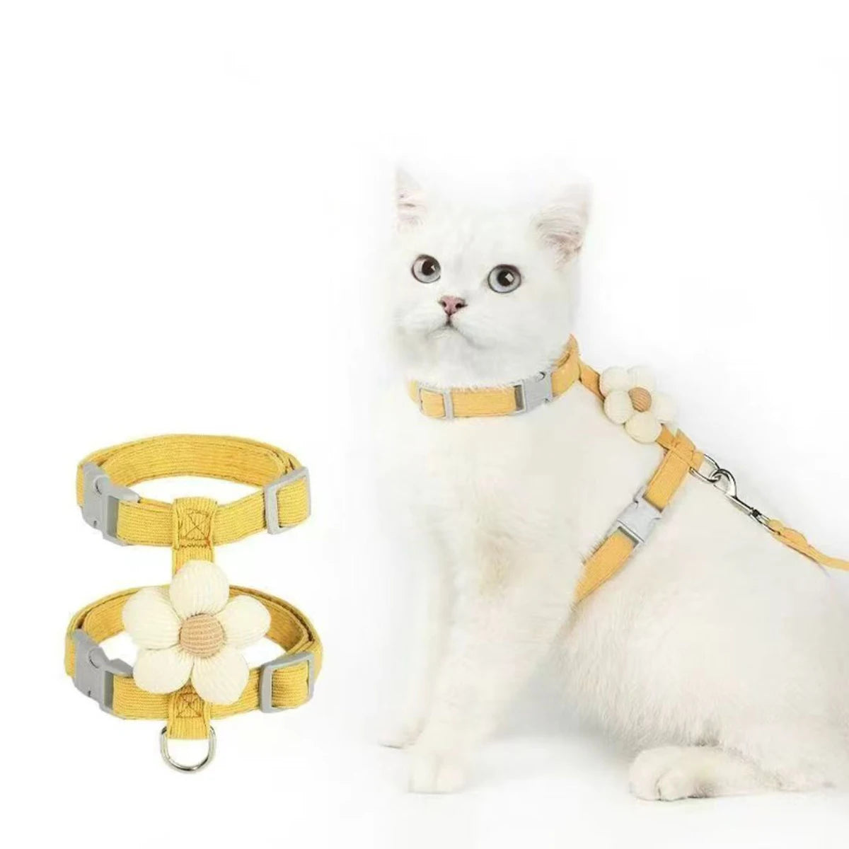 Conjuntos de arnês e coleira para gatos, arnês ajustável para cães pequenos — foto 1