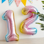 Balão de folha de número gradiente de arco-íris de 32 polegadas - Vermelho number 1 32polegadas — foto 4