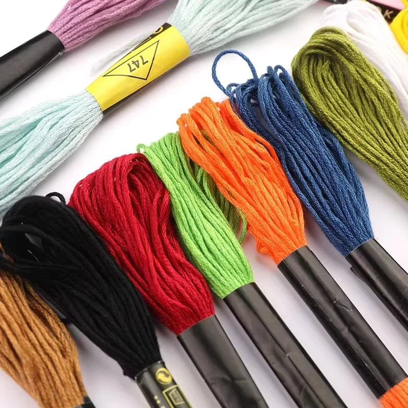 36/100 pçs cores misturadas linha de bordado algodão escheiras de costura artesanato ponto cruz linha diy — foto 4