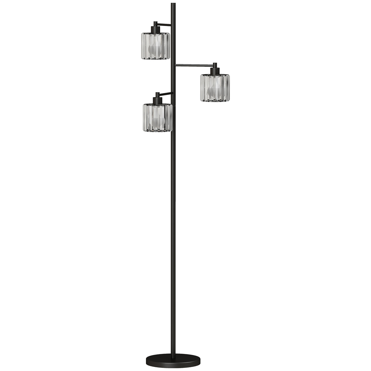 Luminária de Chão 40W, 3 Lâmpadas LED E27, Controle Remoto Magnético, Dimmer, 3 Temperaturas de Cor, Preto — foto 1