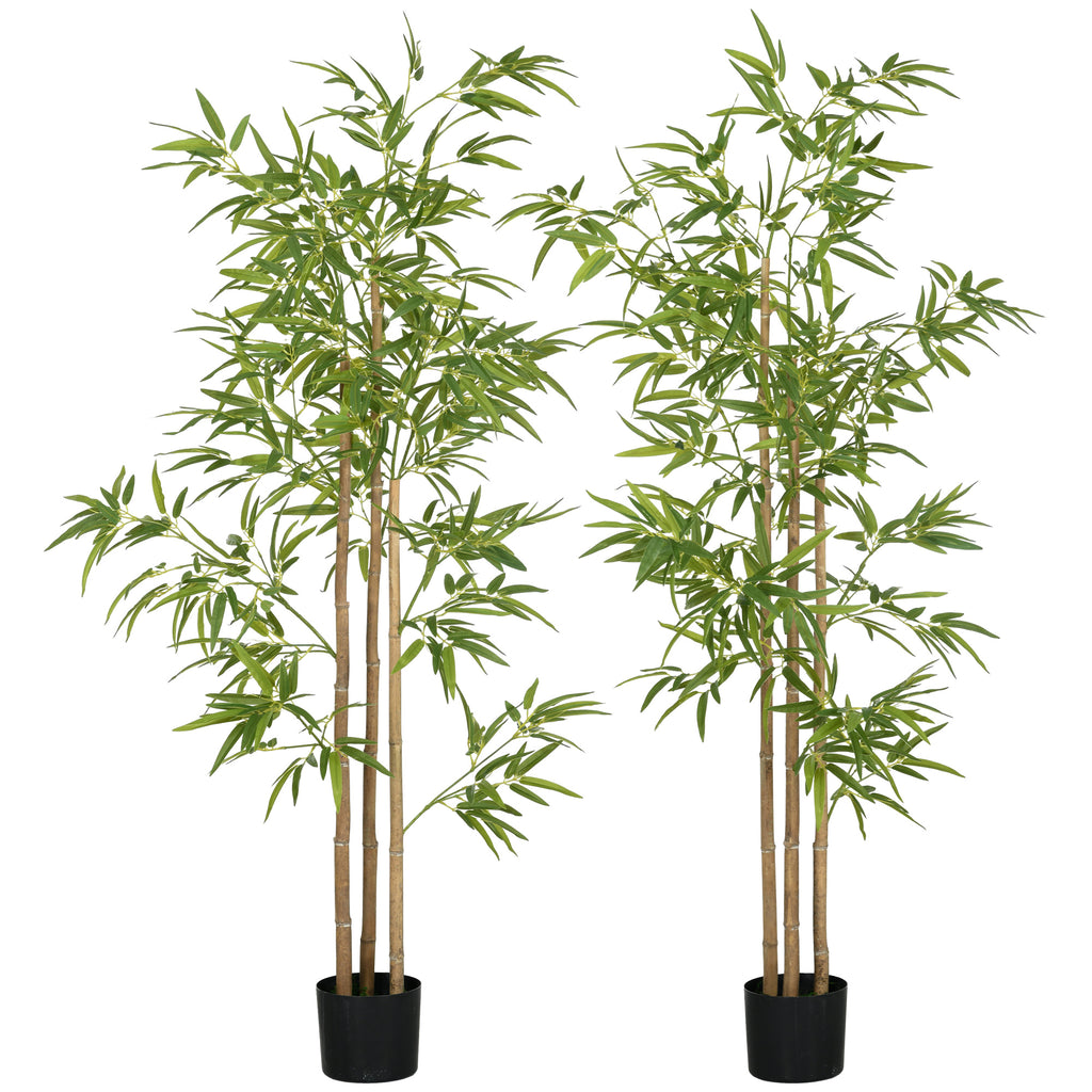 Pack 2 Bambu Artificial 1,80 m com Vaso Realista Ideal para Interiores — foto 1