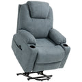 Poltrona de Massagem com Assistente de Levantar Poltrona para Idosos 8 Pontos de Massagem Bolsos Laterais Controle Remoto 90x101x107 cm Cinza — foto 1
