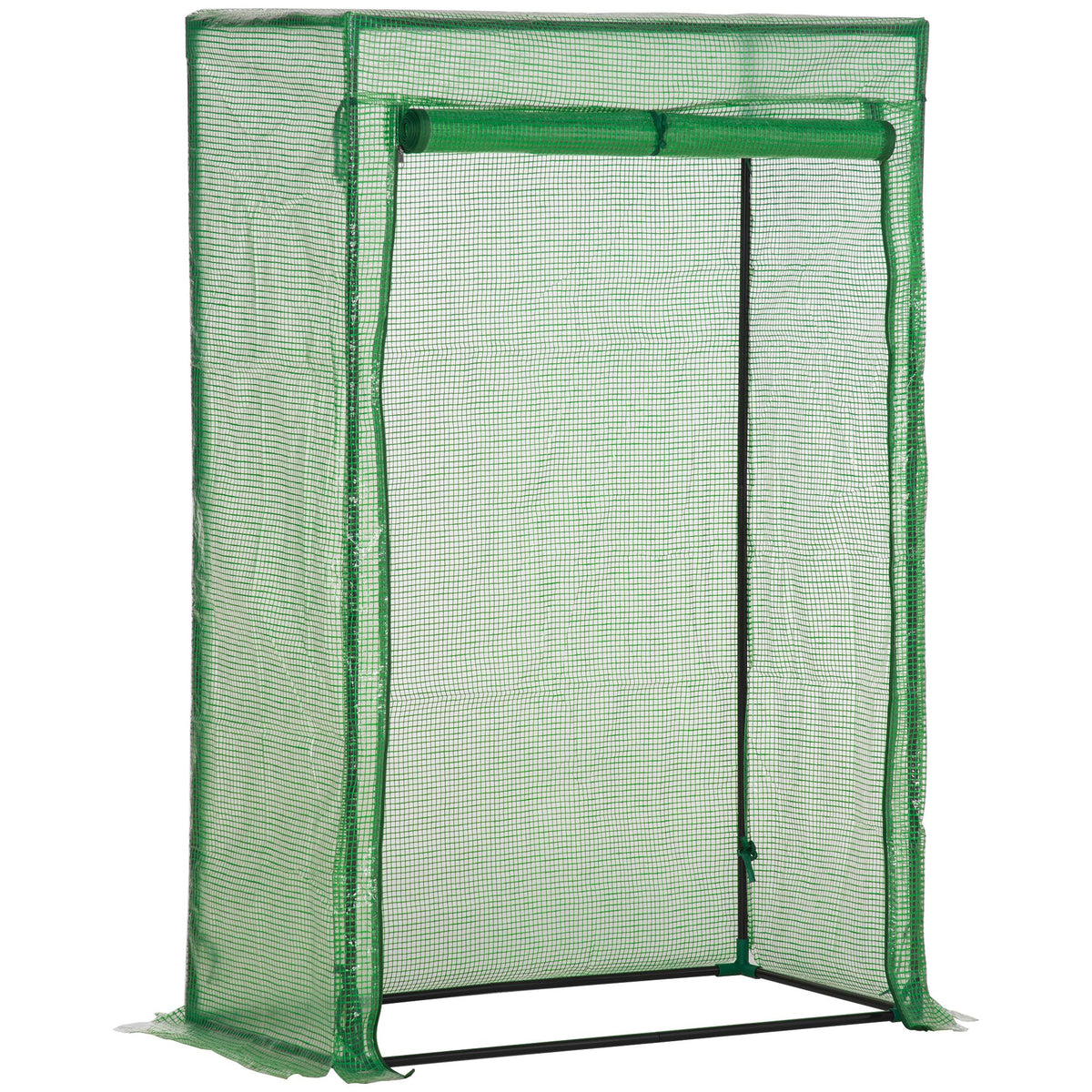 Estufa de jardim, estufa de varanda, lona reforçada em PE, chassi em aço, porta enrolável com zíper, 100 x 50 x 150 cm verde — foto 1