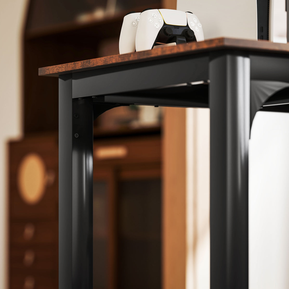 Mesa de escritório, Mesa para computador, design rústico, muito espaço, aglomerado, castanho — imagem 5