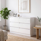 Cómoda 6 Gavetas para Quarto e Sala 100x35x69 cm Branco — imagem 5