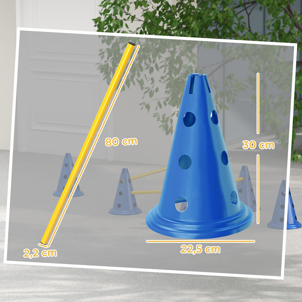 Conjunto Agilidade para Cães Equipamento de Agilidade 3 peças para Treino de Cães Conjunto de Obstáculos com 6 Cones 3 Barreiras Bolsa de Transporte — foto 2