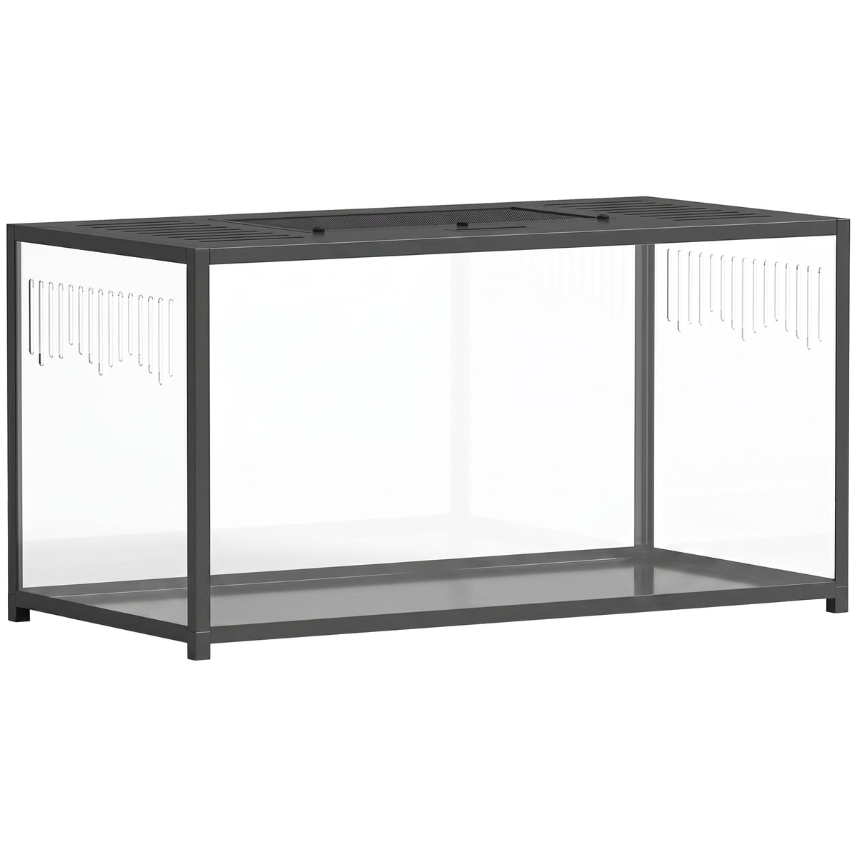 Gaiola para Hamster Habitat para Roedor Vista Panorâmica 360° Estrutura Robusta em Metal Espaço Estanque Profundo 100x50x52,5 cm Preto — foto 1
