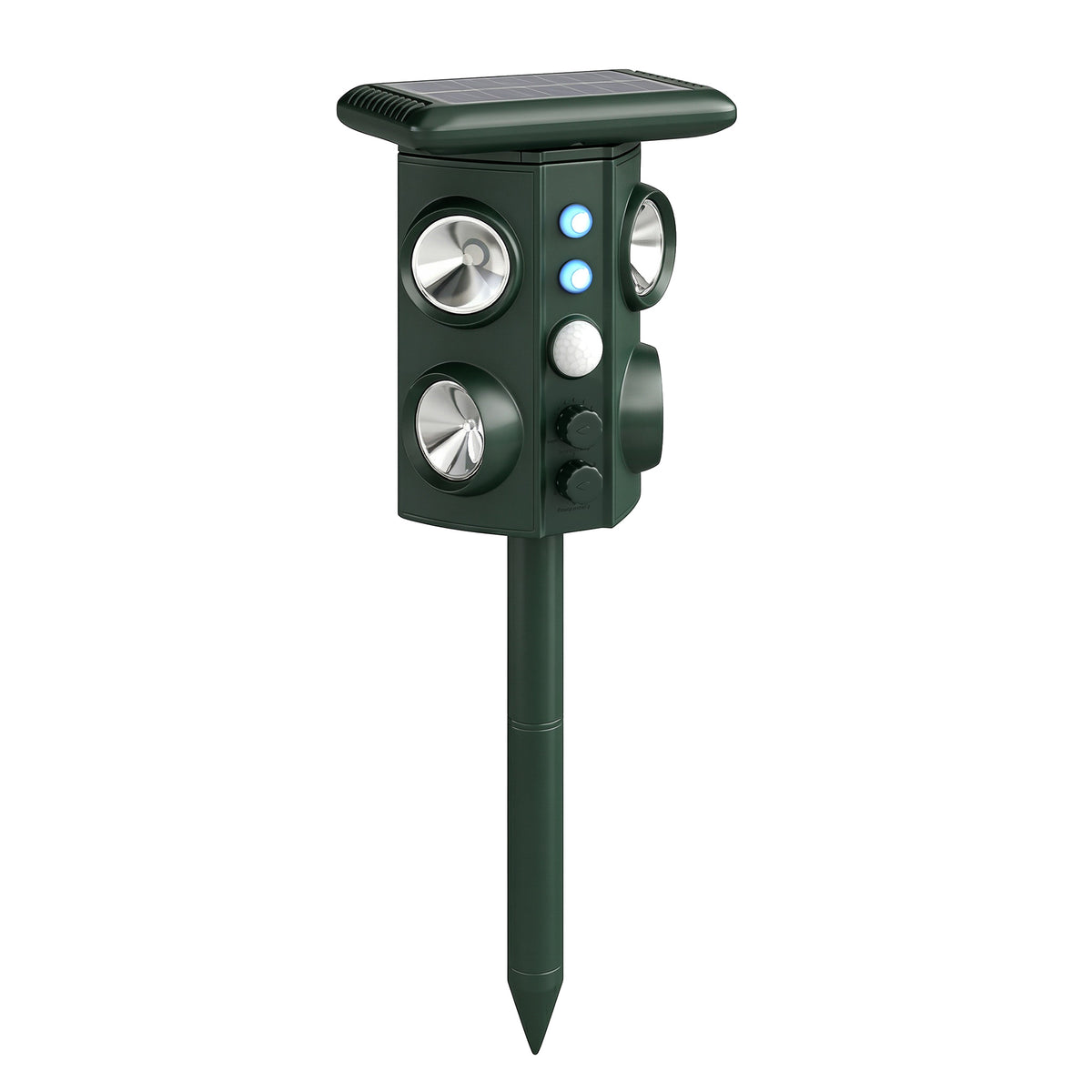 Repelente Solar Ultrassônico para Gatos 5 Modos Sensor PIR Clarão LED — foto 1