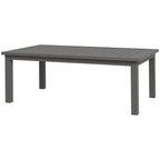 Mesa de Centro Retangular com Ripas para Interior/Externo em Alumínio 100x60x37 cm Marrom — foto 1