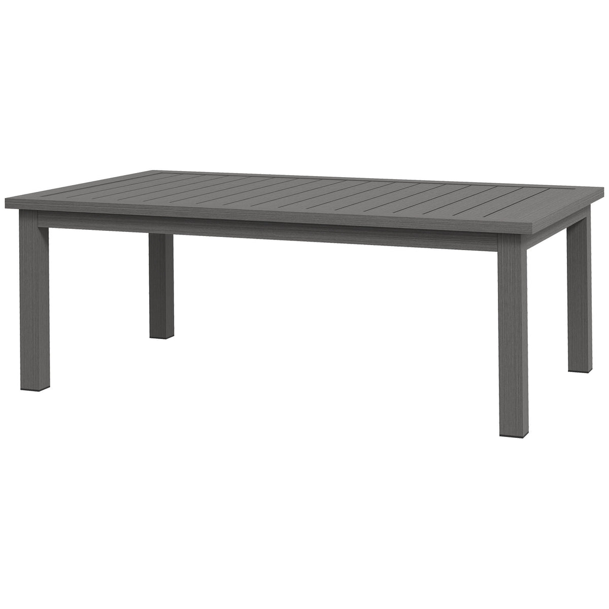 Mesa de Centro Retangular com Ripas para Interior/Externo em Alumínio 100x60x37 cm Marrom — foto 1