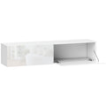 Móvel TV Suspenso para Televisão Até 45-55-65 Polegadas com 2 Armários de Portas 140x33x29,8 cm Branco — foto 1