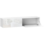 Móvel TV Suspenso para Televisão Até 45-55-65 Polegadas com 2 Armários de Portas 140x33x29,8 cm Branco — foto 1