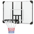 Tabela de Basquetebol de Parede com Aro, Rede e Estrutura em Aço para Exterior, 113x61x73 cm, Branco e Preto — imagem 12
