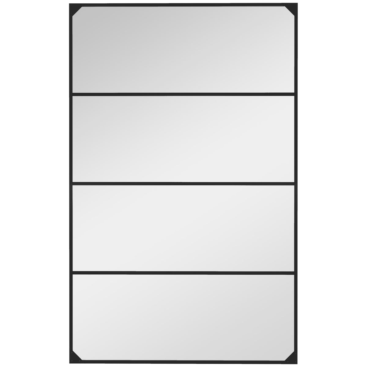 Espelho de Parede Estilo Verrière 109x69 cm Metal Preto 4 Ganchos — foto 1