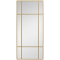 Espelho de Parede Vitral Retangular Estilo Janela Horizontal ou Vertical com 4 Ganchos em Metal Dourado 110x50 cm — foto 1