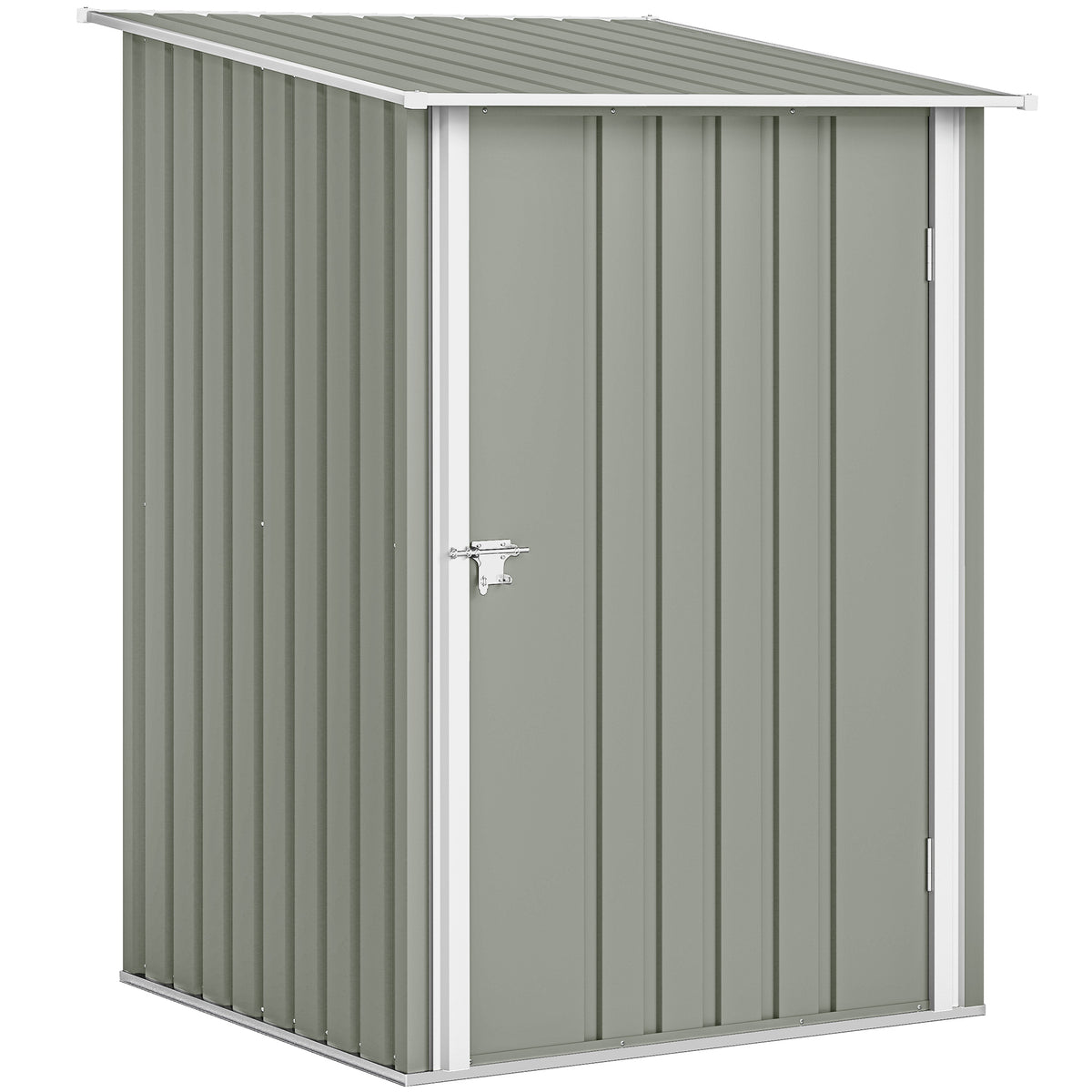 Abrigo de Jardim Abrigo para Ferramentas em Aço Galvanizado com Porta 100x104x160 cm Cinza Claro — foto 1