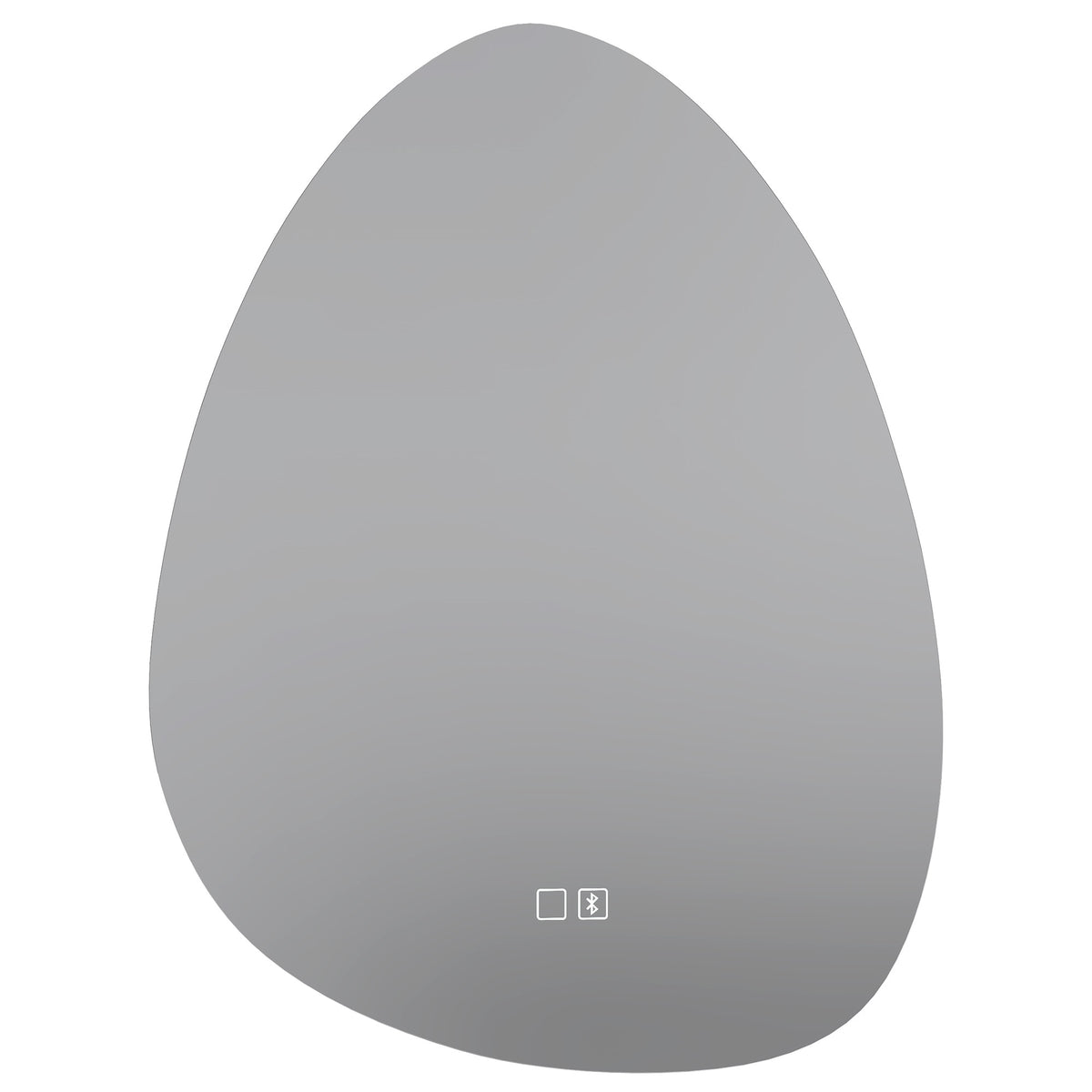 Espelho de Casa de Banho Bluetooth com Iluminação LED 60x80cm, Forma de Seixo, Dimerizável 3 Cores, Anti-Embaçamento, Memória, Prateado — foto 1