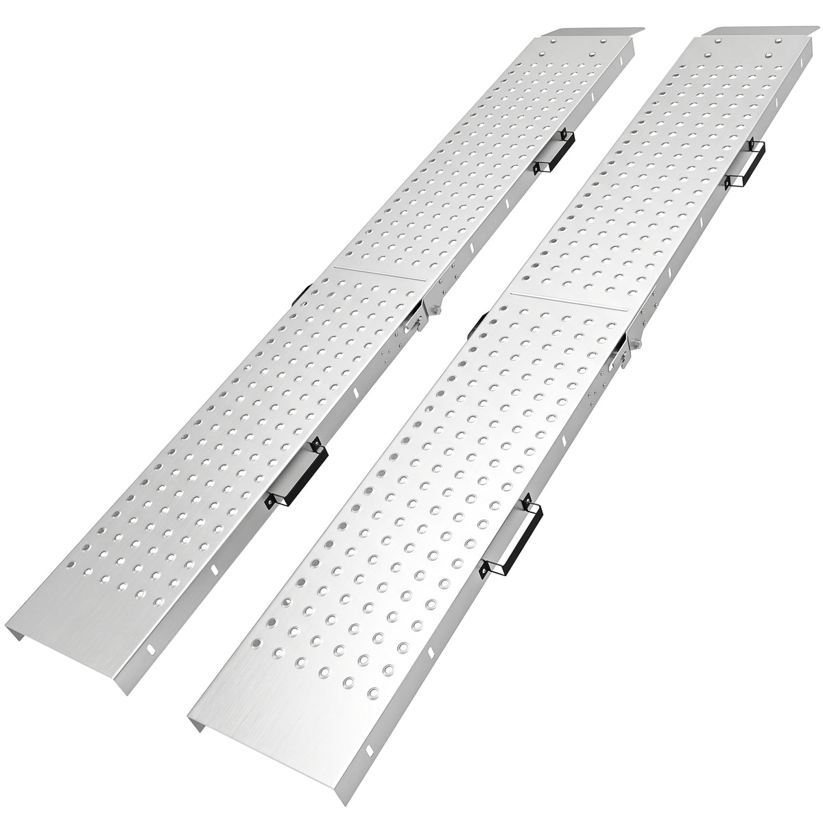 Conjunto de 2 Rampas Dobráveis de Metal para Subida com Alças até 400 kg para Pneus até 22,5 cm — foto 1