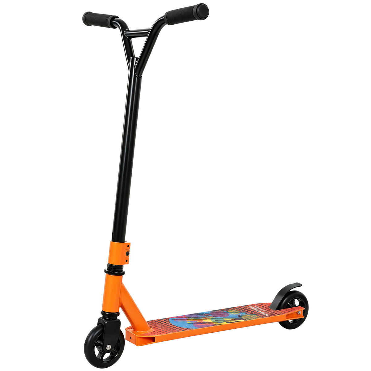 Trotinete Stunt para Adultos & Jovens, Trotinete de manobras com rodas PU 100 mm, guidão em Y de aço 360°, deck em alumínio, ABEC-7, Laranja — foto 1
