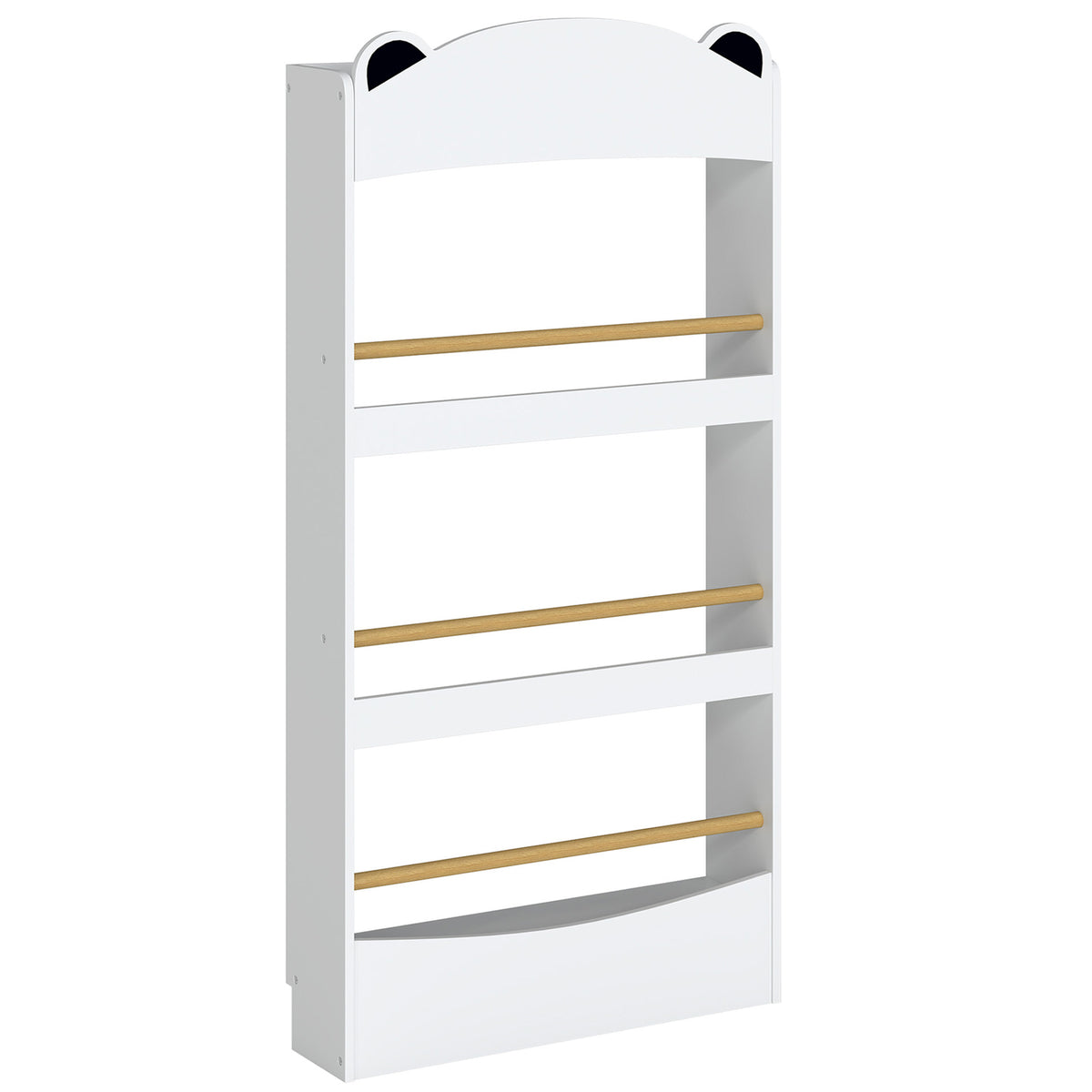 Estante Infantil para Livros de 4 Níveis, Montagem na Parede, para Quarto, Cantinho de Leitura e Sala de Brincar, Branco — foto 1