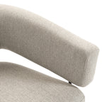 Poltrona de Sala, Poltrona de Apoio Acolchoada em Tecido Efeito Linho, Encosto Curvo e Braços, Estilo Moderno, Castanho — imagem 7