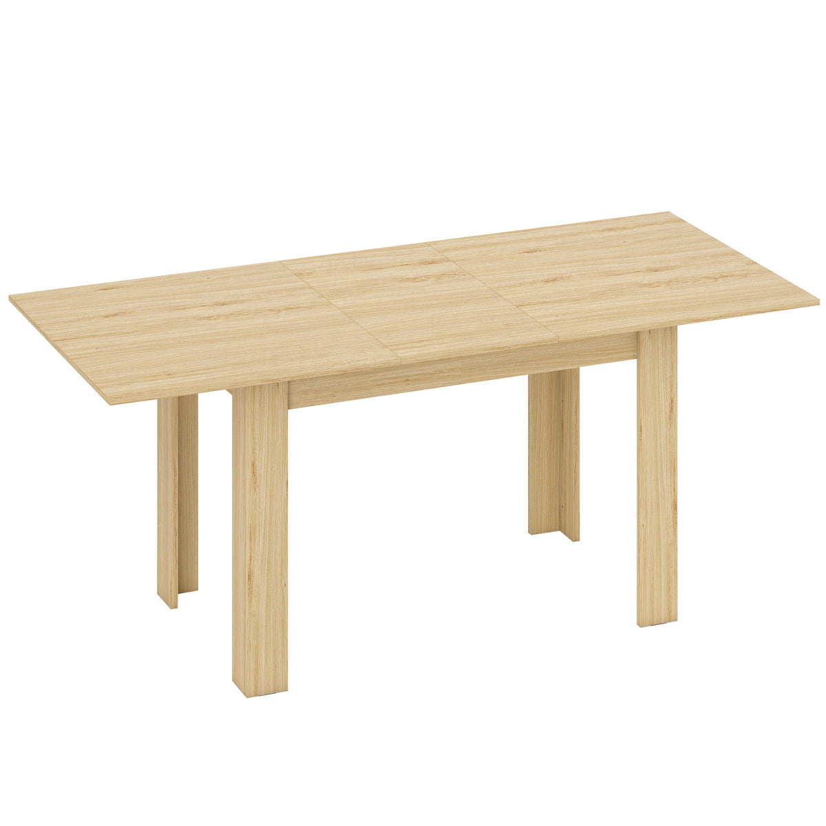 Mesa de Jantar Extensível Mesa de Cozinha Retangular para 6-8 Pessoas 140-180x80 cm Efeito de Madeira Natural — foto 1