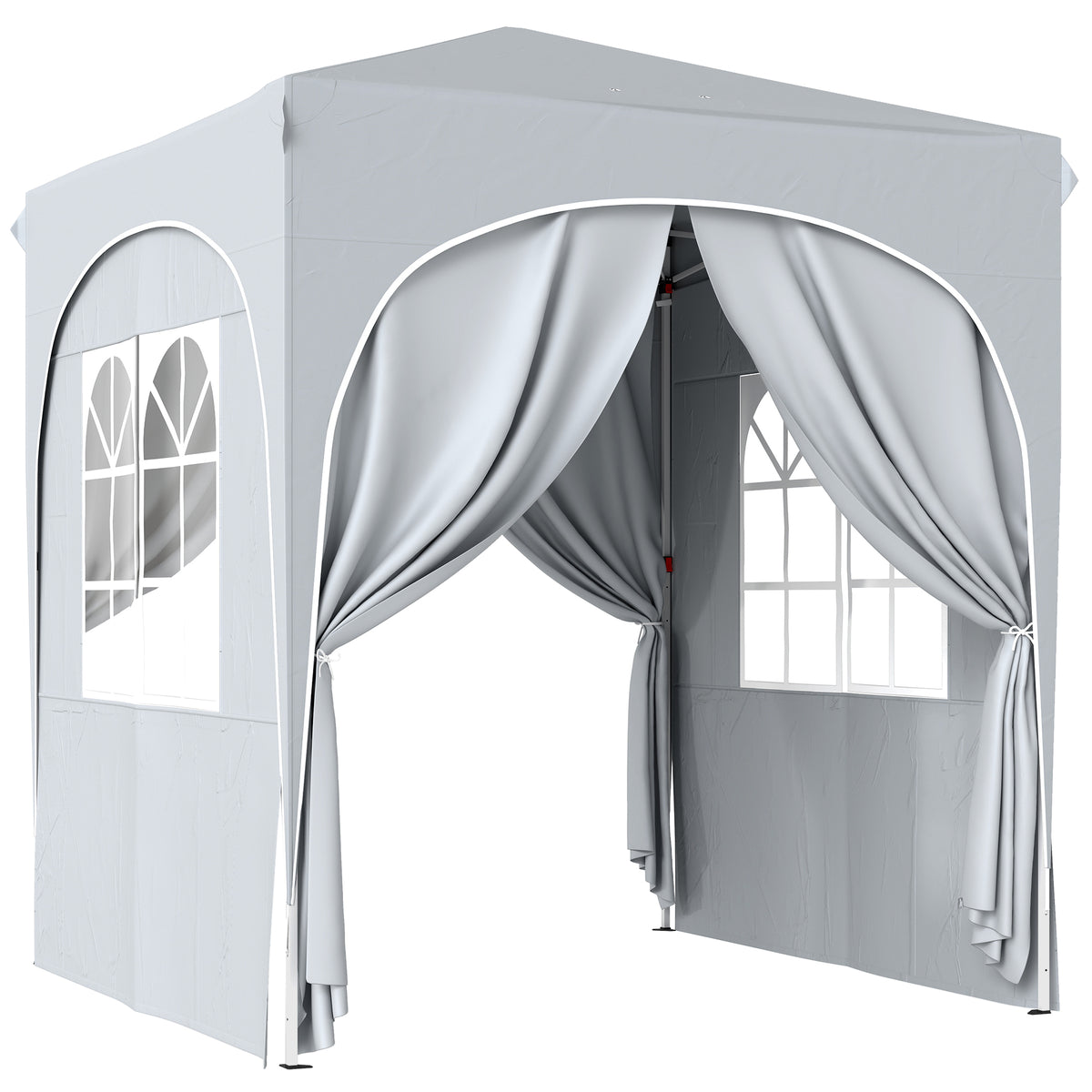 Toldo de Jardim 2x2 m Aparecer Tenda Dobrável Altura Ajustável Proteção UV50+ 4 Paredes Laterais Saco Cinza Claro — foto 1